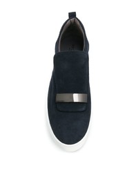 dunkelblaue Slip-On Sneakers aus Wildleder von Sergio Rossi