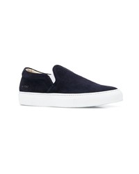 dunkelblaue Slip-On Sneakers aus Wildleder von Common Projects