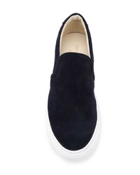 dunkelblaue Slip-On Sneakers aus Wildleder von Common Projects