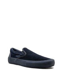 dunkelblaue Slip-On Sneakers aus Wildleder von Vans