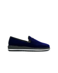 dunkelblaue Slip-On Sneakers aus Wildleder von Giuseppe Zanotti Design