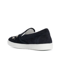 dunkelblaue Slip-On Sneakers aus Wildleder von Jimmy Choo