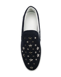 dunkelblaue Slip-On Sneakers aus Wildleder von Jimmy Choo