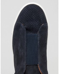 dunkelblaue Slip-On Sneakers aus Wildleder von Selected