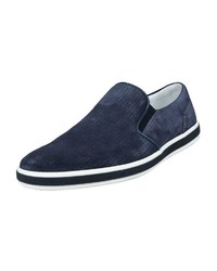 dunkelblaue Slip-On Sneakers aus Wildleder von IGI&CO
