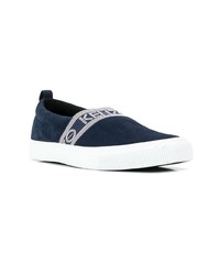 dunkelblaue Slip-On Sneakers aus Wildleder von Kenzo