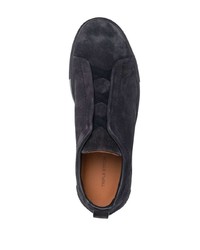 dunkelblaue Slip-On Sneakers aus Wildleder von Zegna