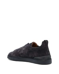 dunkelblaue Slip-On Sneakers aus Wildleder von Zegna