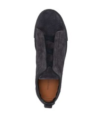 dunkelblaue Slip-On Sneakers aus Wildleder von Zegna