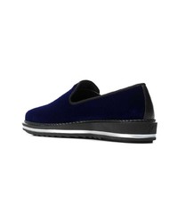 dunkelblaue Slip-On Sneakers aus Wildleder von Giuseppe Zanotti Design