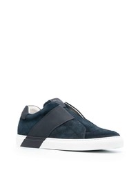 dunkelblaue Slip-On Sneakers aus Wildleder von Harrys Of London