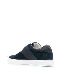 dunkelblaue Slip-On Sneakers aus Wildleder von Harrys Of London