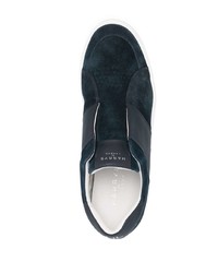 dunkelblaue Slip-On Sneakers aus Wildleder von Harrys Of London