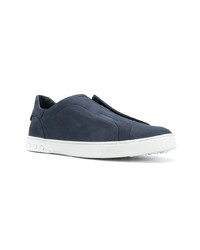 dunkelblaue Slip-On Sneakers aus Wildleder von Tod's