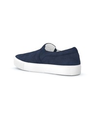 dunkelblaue Slip-On Sneakers aus Wildleder von Swear