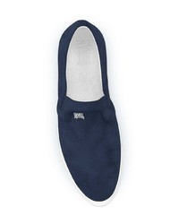 dunkelblaue Slip-On Sneakers aus Wildleder von Swear