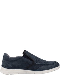 dunkelblaue Slip-On Sneakers aus Wildleder von Mustang