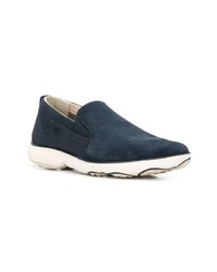 dunkelblaue Slip-On Sneakers aus Wildleder von Geox