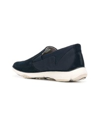 dunkelblaue Slip-On Sneakers aus Wildleder von Geox