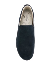 dunkelblaue Slip-On Sneakers aus Wildleder von Geox