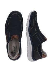 dunkelblaue Slip-On Sneakers aus Wildleder von Rieker