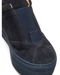 dunkelblaue Slip-On Sneakers aus Wildleder von Selected Femme