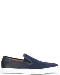 dunkelblaue Slip-On Sneakers aus Wildleder von Tod's