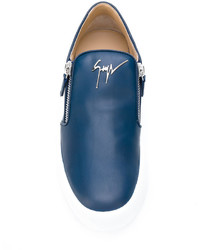 dunkelblaue Slip-On Sneakers von Giuseppe Zanotti Design