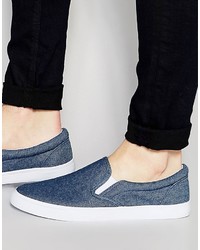 dunkelblaue Slip-On Sneakers von Asos
