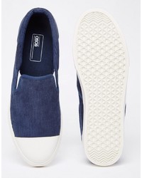 dunkelblaue Slip-On Sneakers von Asos