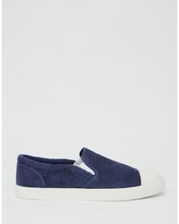 dunkelblaue Slip-On Sneakers von Asos