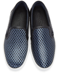 dunkelblaue Slip-On Sneakers von Jimmy Choo