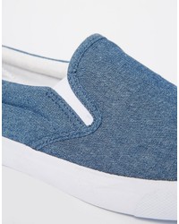 dunkelblaue Slip-On Sneakers von Asos