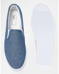 dunkelblaue Slip-On Sneakers von Asos