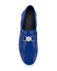 dunkelblaue Slip-On Sneakers von Versace Collection