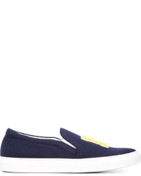 dunkelblaue Slip-On Sneakers von Joshua Sanders