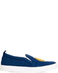 dunkelblaue Slip-On Sneakers von Joshua Sanders