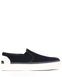 dunkelblaue Slip-On Sneakers von Lanvin