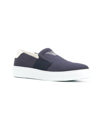 dunkelblaue Slip-On Sneakers von Emporio Armani