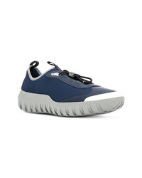 dunkelblaue Slip-On Sneakers von Prada