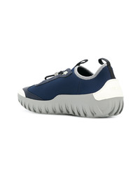 dunkelblaue Slip-On Sneakers von Prada