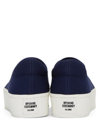 dunkelblaue Slip-On Sneakers von Opening Ceremony