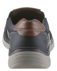 dunkelblaue Slip-On Sneakers von PETROLIO