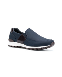 dunkelblaue Slip-On Sneakers von Prada