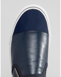 dunkelblaue Slip-On Sneakers von Brave Soul