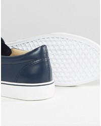 dunkelblaue Slip-On Sneakers von Brave Soul