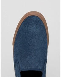 dunkelblaue Slip-On Sneakers von Asos