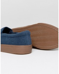 dunkelblaue Slip-On Sneakers von Asos