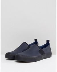 dunkelblaue Slip-On Sneakers von Asos