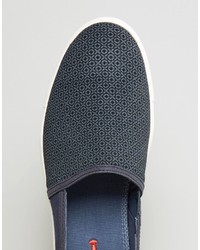 dunkelblaue Slip-On Sneakers von Ted Baker